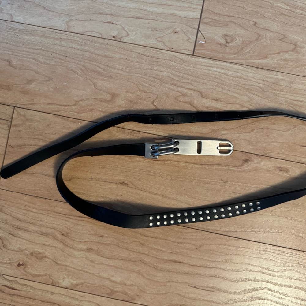 Rick Owens Black Belt with Silver Studs